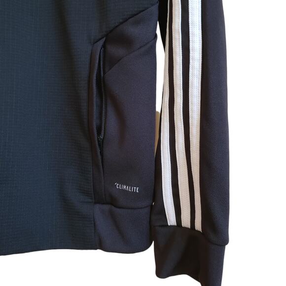 Adidas Women's Climalite Textured Sweatshirt Full Zip Black Medium - Picture 5 of 9